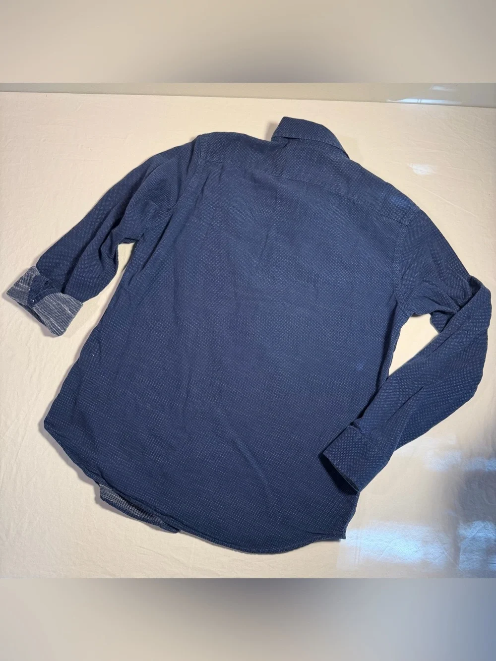 Banana Republic Men's Dark Blue Micro-Dot Button-Down Shirt